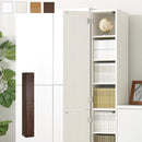 オーダーすき間ラック ハイタイプ〔扉付き〕幅22~24cm 隙間収納 ラック 扉付き 10段 可動棚 ハイタイプ 本棚 スリム 木目調 オーダー ぼん家具