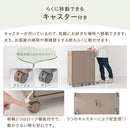 キャスター付き収納ラック 本棚 扉付き キャスター付き 3段 可動棚 韓国インテリア グレージュ PUTUPUTU