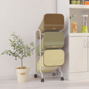 3分別キャスター付ダストボックス ゴミ箱 ダストボックス おしゃれ 分別 スリム 縦型 ごみ箱 シンプル 分別ごみ箱 分別ゴミ箱 キャスター付 キッチン リビング インテリア 収納用具 3段 ぼん家具