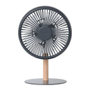 ミニリビングファン 吊り下げ 扇風機 サーキュレーター コードレス 小型 USB扇風機 DCモーター 卓上 LEDライト USB充電 風量3段階 自動首振り 静音 天然木支柱 おしゃれ ライフオンプロダクツ