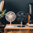 ミニリビングファン 吊り下げ 扇風機 サーキュレーター コードレス 小型 USB扇風機 DCモーター 卓上 LEDライト USB充電 風量3段階 自動首振り 静音 天然木支柱 おしゃれ ライフオンプロダクツ