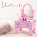 キッズドレッサー 子供用ドレッサー おままごと キッズ 鏡 コンパクト 女の子 小物セット ネイル リップ コロン 香水 ブラシ ピンク 姫系 贈り物 ガーリー プリンセス ぼん家具