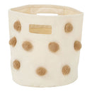 収納ボックス〔M〕 収納ボックス 折りたたみ ランドリーボックス ポンポンバスケット バスケット 円柱 おもちゃ入れ かご キャンバスバッグ Mサイズ マチ 自立 取っ手 ぼん家具