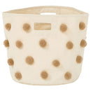 収納ボックス〔L〕 収納ボックス 折りたたみ ランドリーボックス ポンポンバスケット バスケット 円柱 おもちゃ入れ かご キャンバスバッグ Lサイズ マチ 自立 取っ手 ぼん家具