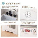 おままごとキッチン 電子レンジ・オーブン付き 木製 コンパクト 電子レンジ・オーブン付き ごっこ遊び 10点の小物付き 光って音が鳴る   ぼん家具