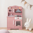 おままごとキッチン 電子レンジ・オーブン付き 木製 コンパクト 電子レンジ・オーブン付き ごっこ遊び 10点の小物付き 光って音が鳴る   ぼん家具