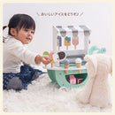 アイス屋さんカート キャスター付き おままごと アイスクリーム カート お店屋さん 木製 食べ物 クリーム アイスキャンディ スクープ セット 小さめ 1人 2人 アイスカート ぼん家具