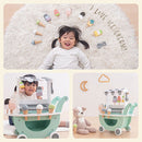 アイス屋さんカート キャスター付き おままごと アイスクリーム カート お店屋さん 木製 食べ物 クリーム アイスキャンディ スクープ セット 小さめ 1人 2人 アイスカート ぼん家具