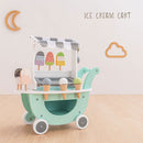 アイス屋さんカート キャスター付き おままごと アイスクリーム カート お店屋さん 木製 食べ物 クリーム アイスキャンディ スクープ セット 小さめ 1人 2人 アイスカート ぼん家具