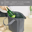 laborioランチバッグ お弁当バッグ 保冷バッグ ランチバッグ トート ペットボトル 水筒 弁当箱 弁当袋 保冷 保温 手提げ マチ広 ポケット付き スクエア型 通勤 通学 新生活 Laborio