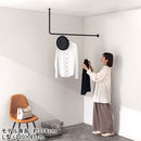 ハンギングバー L型 高さ45×幅120cm ハンガーバー L字 スチール製 ハンキング 洋服掛け 収納 天井 吊り下げ スリム 室内干し ぼん家具