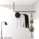 ハンギングバー L型 高さ45×幅100cm ハンガーラック ハンガーバー 吊り下げ アイアンバー 収納 ポールハンガー 物干し 部屋干し おしゃれ スリム 幅100 高さ45 L字 L型 室内干し 天井 壁付け ぼん家具
