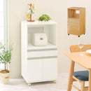 レンジ台〔幅54cm〕 レンジボード スライド棚 可動棚 引き出し コンセント キャスター 扉付き 食器棚 収納 ぼん家具