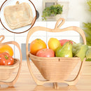 りんごバスケット〔大〕 キッチンラック りんご型 フルーツバスケット かご カゴ 籠 バスケット バンブー アップル 小物入れ 鍋敷き 木製 収納 整理 お菓子 果物 おしゃれ ぼん家具