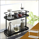 キッチンスタンド TOWER 調味料ラック スパイスラック 調味料入れラック 2段 モノトーン インテリア 雑貨 キッチンラック おしゃれ 山崎実業