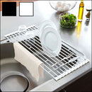 折り畳み水切りラック〔Sサイズ〕 水切りラック キッチン 便利グッズ 食器 水切り シンク上 スリム 折りたたみ シリコンマット おしゃれ シンプル tower 山崎実業 山崎実業