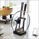 お玉&鍋ふたスタンド おたま スタンド お玉 置き 鍋の蓋 収納 菜箸立て まな板スタンド キッチンツールスタンド お玉置き おしゃれ 便利グッズ シンプル TOWER 山崎実業