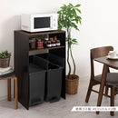 ゴミ箱上ラック ゴミ箱上ラック 可動棚 レンジ台 キッチン 収納 ロータイプ 木目調 ぼん家具