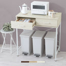 引き出し付きゴミ箱上ラック ゴミ箱上ラック 引き出し コンセント付き レンジ台 キッチン 収納 ロータイプ 木目調 ぼん家具