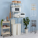 スライド棚付きゴミ箱上ラック〔幅60cm〕 ゴミ箱上ラック スライド棚 4段 可動棚 コンセント付き レンジ台 キッチン 収納 ぼん家具