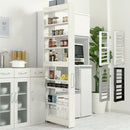 すき間ワゴンラック ハイタイプ〔幅10~20cm〕 隙間収納ラック ハイタイプ キャスター付き 可動棚 キッチン ワゴン 薄型 ぼん家具