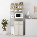 スライド棚付きゴミ箱上ラック〔幅80cm〕 レンジラック ゴミ箱上ラック スリム レンジ台 幅80 食器棚 おしゃれ キッチンボード ゴミ箱上棚 キッチン 収納 スライド棚 炊飯器 トースター ぼん家具