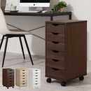 サイドチェスト サイドチェスト キャスター付き 引き出し 6段 デスクワゴン 収納 スリム A4 木目調 ぼん家具