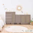 ラタン調 扉×引き出し付き チェスト