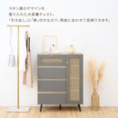 ラタン調 扉×引き出し付き チェスト