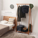 木製ハンガーラック〔幅100cm〕 木製ハンガーラック 天然木 棚付き 折りたたみ 衣類 収納 シンプル ロング コート ぼん家具