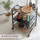 キャスター付きサイドワゴン プリンター台 キャスター付き 3段 可動棚 サイドワゴン 収納 スチール  木目調 大理石風 ぼん家具