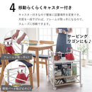 キャスター付きサイドワゴン プリンター台 キャスター付き 3段 可動棚 サイドワゴン 収納 スチール  木目調 大理石風 ぼん家具