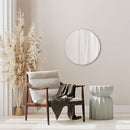 ウォールミラー〔円型〕 鏡 壁掛け ウォールミラー 丸 ノンフレーム 姿見 飛散防止 ラウンドミラー 約 幅60cm 玄関鏡 フレームレス 化粧 鏡台 韓国風 丸形ミラー 大きめ 円形 ぼん家具