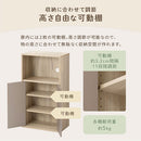 扉付き収納ラック キッチンボード 3段 可動棚 扉付き 韓国インテリア グレージュ 食器棚 収納 PUTUPUTU