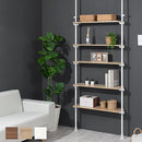 つっぱり式オープンラック〔幅90cm〕 突っ張りラック 5枚 棚板無段階 壁面収納 オープンラック リビング ぼん家具