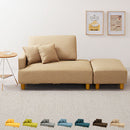 オットマン付きカウチソファ〔2点セット〕 ソファー ソファ ローソファー 3人掛け 2人掛け コーナーソファ l字 カウチソファー オットマン おしゃれ 北欧 ごろ寝 クッション ぼん家具