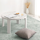 薄型ヒーター折れ脚こたつ〔円形直径70cm〕 こたつ コタツ おしゃれ こたつテーブル 大理石風 モルタル調 北欧 70 丸 リビングこたつ 家具調こたつ 継ぎ脚 折りたたみ ヒーター 薄型 ぼん家具