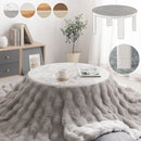 薄型ヒーター折れ脚こたつ〔円形直径70cm〕 こたつ コタツ おしゃれ こたつテーブル 大理石風 モルタル調 北欧 70 丸 リビングこたつ 家具調こたつ 継ぎ脚 折りたたみ ヒーター 薄型 ぼん家具