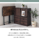 折りたたみ式テーブル パソコンデスク 折りたたみデスク 作業机 コンパクト おしゃれ 木製 キャスター付 約 幅80 奥行40 高さ70 折り畳み 省スペース 大理石風 アンティーク ぼん家具