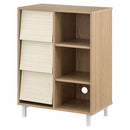 キャビネット〔Eタイプ〕 キャビネット 3段 可動棚 サイドボード 収納棚 リビング 引き出し 北欧 A4 ぼん家具