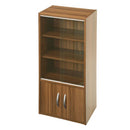 ロータイプ食器棚 キッチンキャビネット ロータイプ 3段 可動棚 ガラス扉付き 食器棚 コンパクト 収納 木製 ぼん家具