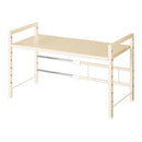 伸縮キッチンラック〔1段〕 レンジ上ラック 伸縮式 可動棚 トースター台 カウンター上 キッチン 調味料 スチール ぼん家具