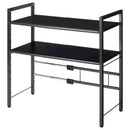 伸縮キッチンラック〔2段〕 キッチンラック キッチン 収納 レンジラック 冷蔵庫ラック スリム おしゃれ 2段 上置き 伸縮 コンパクト 可動棚 スチール 炊飯器 トースター 調味料 ぼん家具