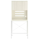 食器棚付きゴミ箱上ラック ゴミ箱上ラック 食器棚 3段 可動棚 コンセント 扉付き レンジ台 キッチン 収納 木目調 ぼん家具