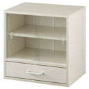 卓上ミニ食器棚 カウンター上収納ラック 引き出し ガラス扉付き ミニ食器棚 カップボード キッチン ぼん家具