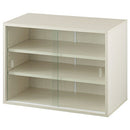 上置き食器棚〔幅60cm〕 カウンター上収納ラック ガラス扉付き ミニ食器棚 カップボード 卓上 キッチン 木目調 ぼん家具