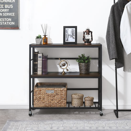 ナチュラルカラーの本棚 2段 キャスター付き 楽天市場】収納ラック 2段 キャスター付き YZCR-2 お掃除ロボット