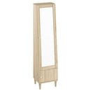 ミラー付き収納ラック ドレッサー 化粧台 おしゃれ 木製 鏡台 スリム 姿見 扉付き 全身鏡 収納ラック ミラー 約 幅40 高さ160 収納棚 北欧 モダン ぼん家具