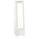 ミラー付き収納ラック ドレッサー 化粧台 おしゃれ 木製 鏡台 スリム 姿見 扉付き 全身鏡 収納ラック ミラー 約 幅40 高さ160 収納棚 北欧 モダン ぼん家具