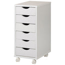 サイドチェスト サイドチェスト キャスター付き 引き出し 6段 デスクワゴン 収納 スリム A4 木目調 ぼん家具